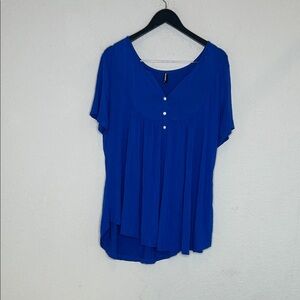 Chic Blue Women's Blouse Size 1x